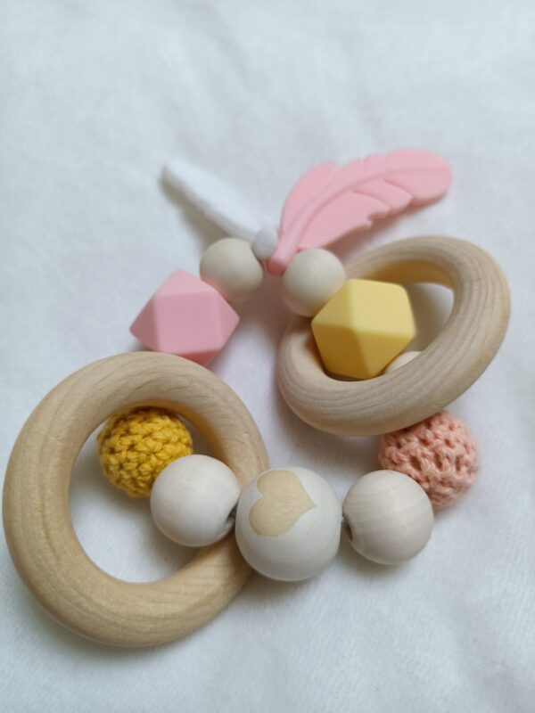 Hochet & attache tétine Coeur – Image 4