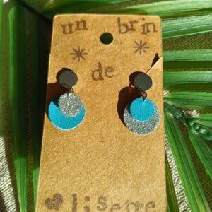 boucle d’oreilles bleues argentées un brin de lisette