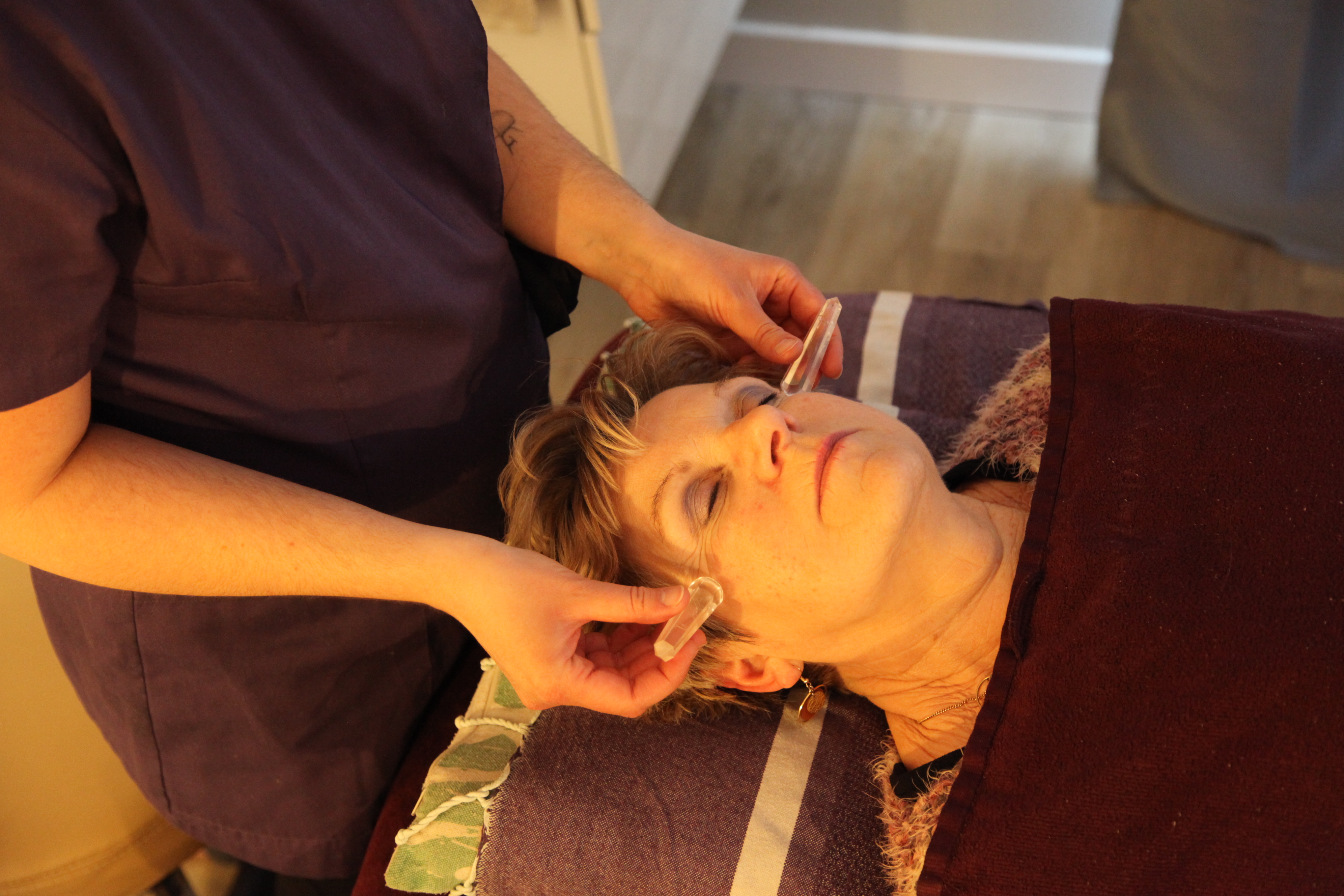 massage visage cristaux